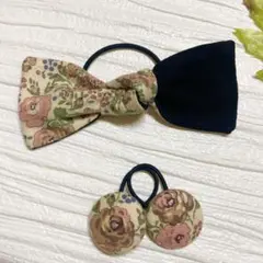お買い得♡フランネルリバティ　大きなシングルリボンくるみボタン3個セット
