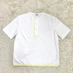 【極美品】エルメス 半袖シャツ ノーカラー コットン ホワイト 16/41サイズのサムネイル