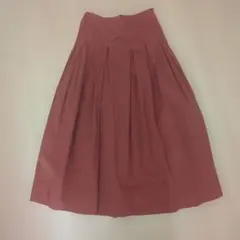ZARA WOMAN xsテラコッタ張りのあるタフタミモレプリーツロングスカートのサムネイル