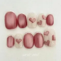 ハート　マグネット　ぴんくネイル　ブライダル　結婚式