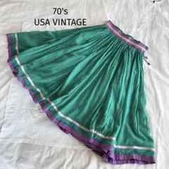 希少　70s アメリカヴィンテージ インド綿サーキュラースカート　リメイクありのサムネイル