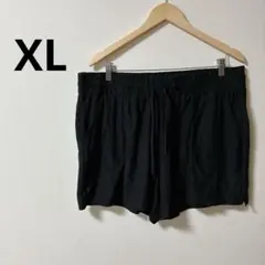 【XL】ウエストゴム ショートパンツ サイドポケット付き ブラック