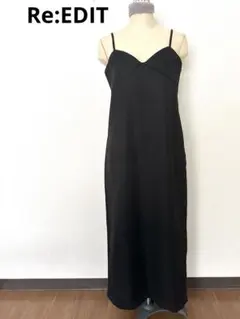Re:EDIT ブラック キャミワンピース マキシ丈　M