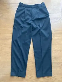 ユニクロC タックワイドテーパードパンツ　ブラック　S
