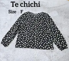 【Te chichi 】黒白水玉長袖シャツのサムネイル