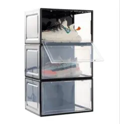 シューズボックス ブラック　3個セット