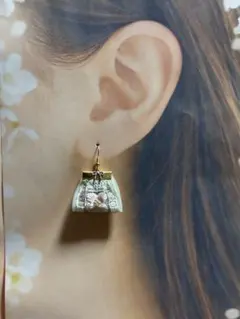 ピアス インド刺繍リボン ハンドメイド