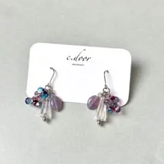 NO.1368 ホーンビーズとチェコビーズイヤリング/ピアス