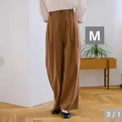 しまむら＊linoluce choco イージータックパンツ 中茶 M