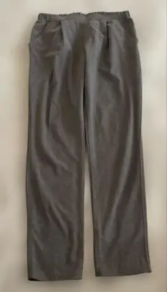 UNIQLOグレー タックテーパード ウエストゴム ポケット付きＬ