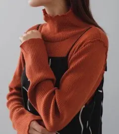新品未使用 タグ付き Kastane ウール混 リブハイネックニット カスタネ