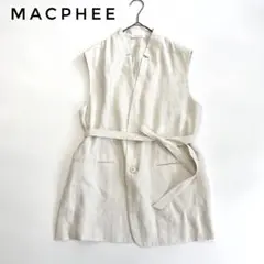 MACPHEE 23SS ヘンプツイル ベルテッドジレ ホワイト 麻100%のサムネイル