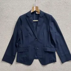 美品 ニューヨーカー レディースジャケット ネイビーピンストライプ 13号