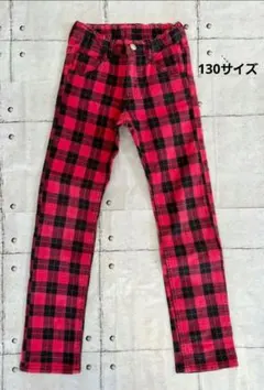 【ラッドカスタム】チェックパンツ赤 130cmのサムネイル