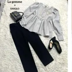 ペプラム★セレモニー 上下セット✨卒業式　卒園　入学　入園　ママスーツ★黒　M