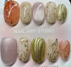 #54 Mサイズ現品ネイルチップニュアンスマグネットお正月成人式