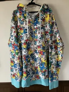 STUSSY 歴代キャラ 総柄 ジップアップ パーカー XL