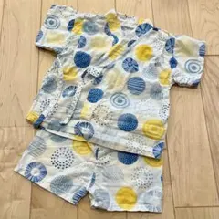 甚平 90cm 和柄 水玉 水色　黄色