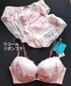 【新品タグ付】ワコール　リボンブラ　ショーツ BRB460　E70 M/L