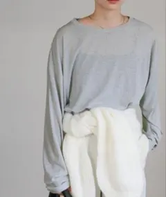 select MOCA スラブシアークルーネックトップス サックスブルーのサムネイル