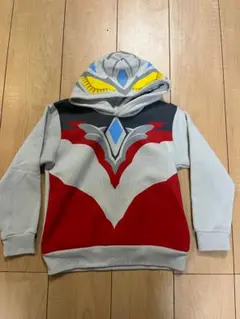 グレー レッド フード付き パーカー 120cm