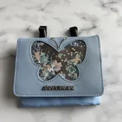 ANNA SUI mini 移動ポケット 蝶々 ブルー ラメのサムネイル