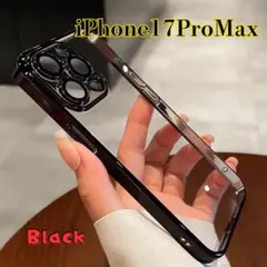iPhone17Promax スマホケースiPhoneケースクリア透明ブラック黒