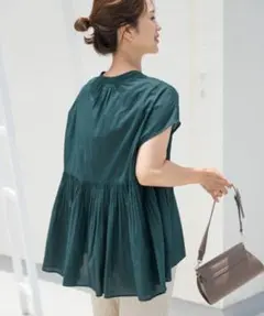 DOORS コットンボイルサイドギャザーブラウス