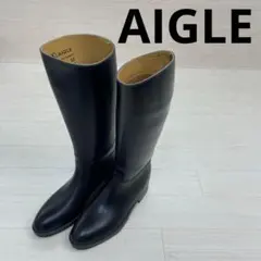 AIGLE COUPE SAUMUR 乗馬ブーツ レインブーツ　新品 Vintage equestrian black riding boots by Aigle. French high