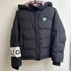 ピンクラテ　フード付き中綿コート　黒とピンク　150