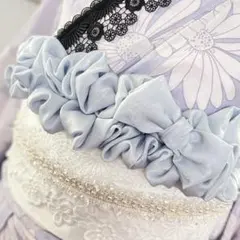 帯揚げ　水色フリルリボン　重ね襟成人式振袖　卒業式袴　浴衣着物　帯飾り　七五三