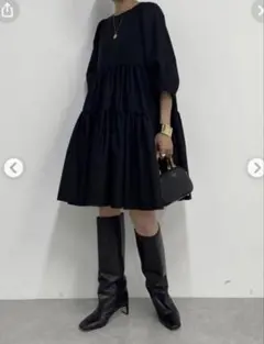 新品未使用　LOUNGEDRESS ティアードチュニックワンピースのサムネイル
