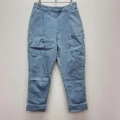 ✨綿100%✨ レトロガール M デニム テーパード ジーンズ シンプル 水色