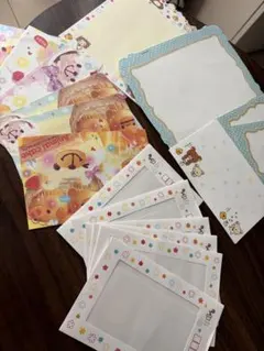 【文具まとめ売り】 レターセットとデコラッシュテープとメモ用紙セット 他