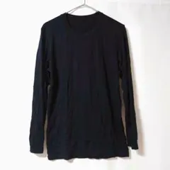 ユニクロ ヒートテック 長袖 Tシャツ 黒 L クルーネック インナー 防寒