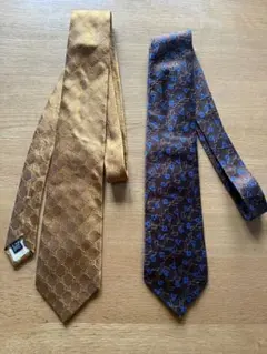 GUCCI ネクタイセット ゴールド・ブラウン