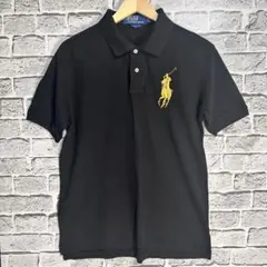 ★極美品・極上カラー★ ポロ ラルフローレン ビッグポニー ポロシャツ 黒×金