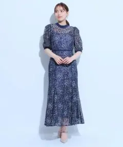 Mystrada シャンブレーレースマーメイドドレス