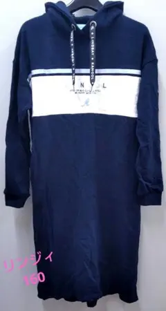 美品　【KANGOLコラボ】 裏毛 切替デザインパーカーワンピース　160