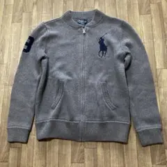 ラルフローレン ポロ ビッグポニー ニット　ブルゾン グレー　レディースXS〜S