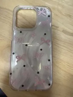 iPhone 15 Pro ケース 蝶々 リボン柄