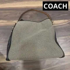 【美品】 コーチ　レガシーショルダー　ブラック　3ポケット　格子柄