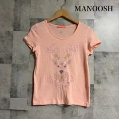 MANOOSH マヌーシュ 鹿　刺繍　Tシャツ ピンク M160のサムネイル