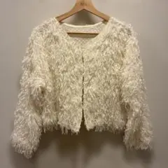アイボリー フリンジカーディガン