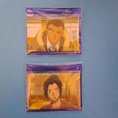 名探偵コナン　コナンプラザ　スクエア缶バッジ　大和・上原セット