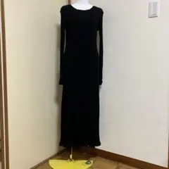 ZARA ブラック ロングニットワンピース L