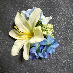 新品 リリー&アジサイ髪飾り フラダンス髪飾り ハワイアン