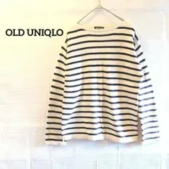 OLD UNIQLO ユニクロ 紺タグ コットン ニット セーター ボーダー S