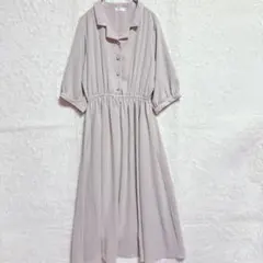 コルザ　ベージュ　 ハニーズ ロング ワンピース 半袖 L