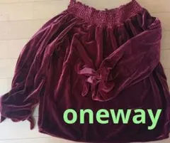 ★クリスマス★one way ワインレッド シャーリングトップスのサムネイル